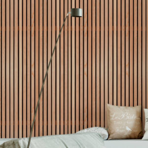 Papel de Parede com layout de Madeira Ripada