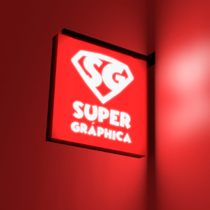 Placa Bandeira Luminosa Dupla Face em ACM